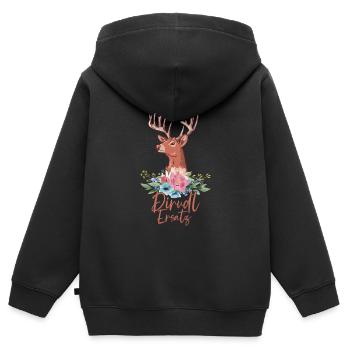 Remplacement de Dirndl - Sweat Premium à capuche zippé enfant bio - noir - Dos - AI Model Kid Male (0cm)