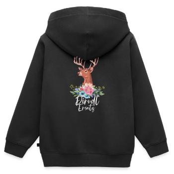 Dirndl Ersatz - Kinder Premium Organic Zip Hoodie - Schwarz - Hinten - AI Model Kid Male (0cm)