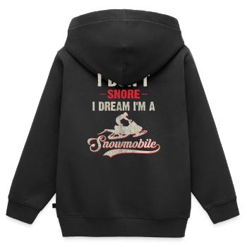 Ich schnarche nicht, ich träum ich bin ein - Kinder Premium Organic Zip Hoodie - Schwarz - Hinten - AI Model Kid Male (0cm)