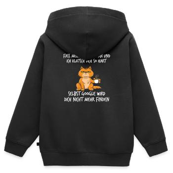Fass meinen Kaffee an und ich klatsch dich so hart - Kinder Premium Organic Zip Hoodie - Schwarz - Hinten - AI Model Kid Male (0cm)