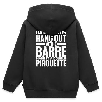 Dance Dads Hang Out At The Barre 1 - Kinder Premium Organic Zip Hoodie - Schwarz - Hinten - AI Model Kid Male (0cm)