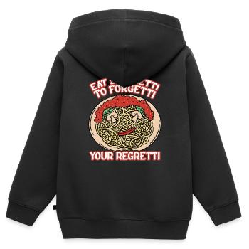 Eat Spaghetti To Forgetti Your Regretti 8 - Kinder Premium Organic Zip Hoodie - Schwarz - Hinten - AI Model Kid Male (0cm)