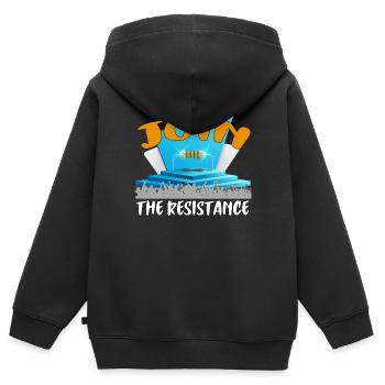 Join the resistance! - Kids Premium Organic Zip-up Hoodie - black - Back - AI Model Kid Male (0cm)