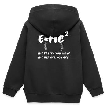 E = MC² - plus vous êtes rapide... - Sweat Premium à capuche zippé enfant bio - noir - Dos - AI Model Kid Male (0cm)