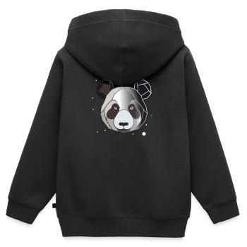 Panda Polygon Kunst Tier Geometrie - Kinder Premium Organic Zip Hoodie - Schwarz - Hinten - AI Model Kid Male (0cm)