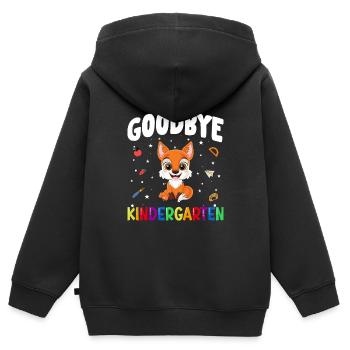 Goodbye Kindergarten Fuchs Schultüte - Kinder Premium Organic Zip Hoodie - Schwarz - Hinten - AI Model Kid Male (0cm)