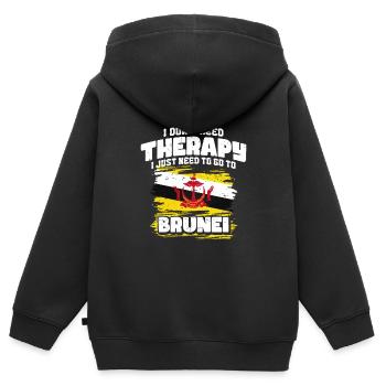 Brunei - Sweat Premium à capuche zippé enfant bio - noir - Dos - AI Model Kid Male (0cm)