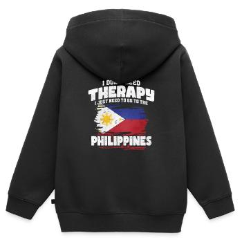 Philippines - Sweat Premium à capuche zippé enfant bio - noir - Dos - AI Model Kid Male (0cm)