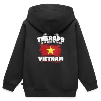 Vietnam - Kinder Premium Organic Zip Hoodie - Schwarz - Hinten - AI Model Kid Male (0cm)