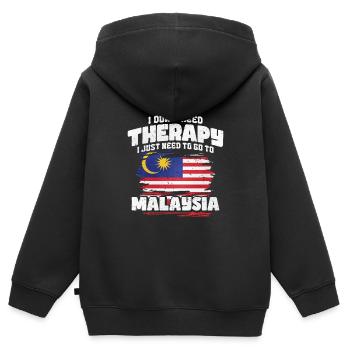 Malaysia - Kinder Premium Organic Zip Hoodie - Schwarz - Hinten - AI Model Kid Male (0cm)