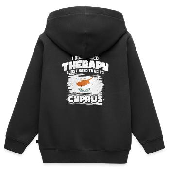 Chypre - Sweat Premium à capuche zippé enfant bio - noir - Dos - AI Model Kid Male (0cm)