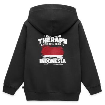 Indonesien - Kinder Premium Organic Zip Hoodie - Schwarz - Hinten - AI Model Kid Male (0cm)