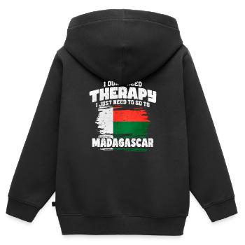 Madagaskar - Kinder Premium Organic Zip Hoodie - Schwarz - Hinten - AI Model Kid Male (0cm)