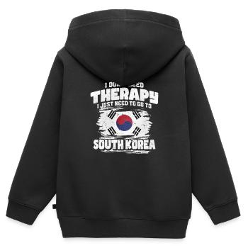 Corée du Sud - Sweat Premium à capuche zippé enfant bio - noir - Dos - AI Model Kid Male (0cm)