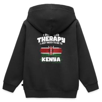 Kenya - Sweat Premium à capuche zippé enfant bio - noir - Dos - AI Model Kid Male (0cm)