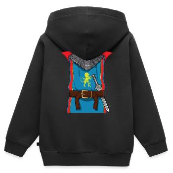 Funny Knight Warrior Costume For Halloween - Kinder Premium Organic Zip Hoodie - Schwarz - Hinten - AI Model Kid Male (0cm)