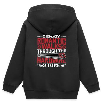 Enjoy Romantic Walks Through The Hardware Store18 - Kids Premium Organic Zip-up Hoodie - black - Back - AI Model Kid Male (0cm)