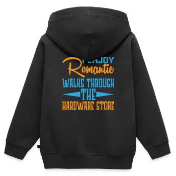 Enjoy Romantic Walks Through The Hardware Store19 - Kids Premium Organic Zip-up Hoodie - black - Back - AI Model Kid Male (0cm)