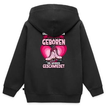 Eislaufen - Kinder Premium Organic Zip Hoodie - Schwarz - Hinten - AI Model Kid Male (0cm)