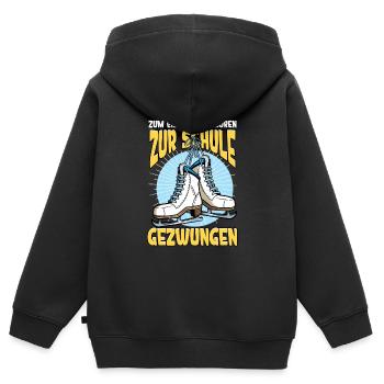 Eislaufen - Kinder Premium Organic Zip Hoodie - Schwarz - Hinten - AI Model Kid Male (0cm)