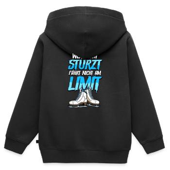 Eislaufen - Kinder Premium Organic Zip Hoodie - Schwarz - Hinten - AI Model Kid Male (0cm)