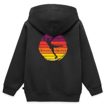 Eislaufen - Kinder Premium Organic Zip Hoodie - Schwarz - Hinten - AI Model Kid Male (0cm)