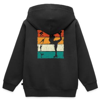 Eislaufen - Kinder Premium Organic Zip Hoodie - Schwarz - Hinten - AI Model Kid Male (0cm)