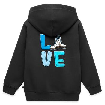 Eislaufen - Kinder Premium Organic Zip Hoodie - Schwarz - Hinten - AI Model Kid Male (0cm)