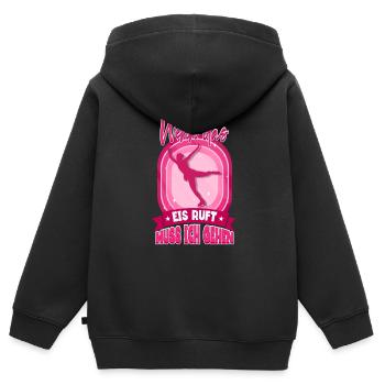 Eislaufen - Kinder Premium Organic Zip Hoodie - Schwarz - Hinten - AI Model Kid Male (0cm)