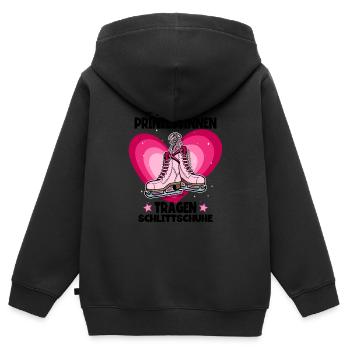 Eislaufen - Kinder Premium Organic Zip Hoodie - Schwarz - Hinten - AI Model Kid Male (0cm)