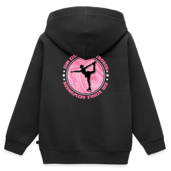Eislaufen - Kinder Premium Organic Zip Hoodie - Schwarz - Hinten - AI Model Kid Male (0cm)