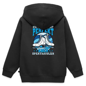 Eislaufen - Kinder Premium Organic Zip Hoodie - Schwarz - Hinten - AI Model Kid Male (0cm)