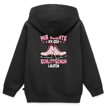 Eislaufen - Kinder Premium Organic Zip Hoodie - Schwarz - Hinten - AI Model Kid Male (0cm)