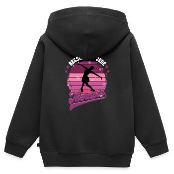 Eislaufen - Kinder Premium Organic Zip Hoodie - Schwarz - Hinten - AI Model Kid Male (0cm)