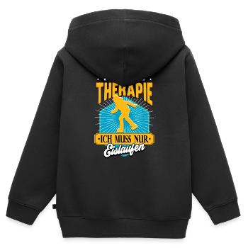 Eislaufen - Kinder Premium Organic Zip Hoodie - Schwarz - Hinten - AI Model Kid Male (0cm)
