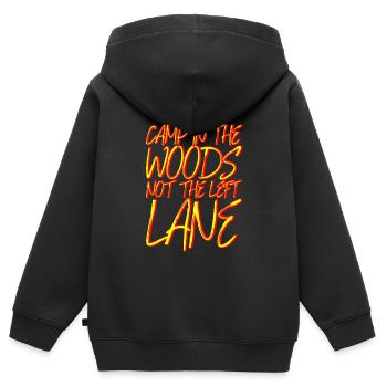 Camp In The Woods, Not The Left Lane 3 - Kinder Premium Organic Zip Hoodie - Schwarz - Hinten - AI Model Kid Male (0cm)
