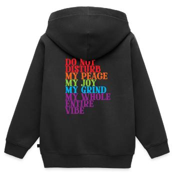 Do Not Disturb My Whole Entire Vibe 2 - Kinder Premium Organic Zip Hoodie - Schwarz - Hinten - AI Model Kid Male (0cm)