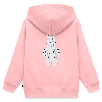 Drôle d’animal dalmate costume pour Halloween - Sweat Premium à capuche zippé enfant bio - rose - Dos - AI Model Kid Female (0cm)