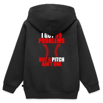 J’ai eu 99 problèmes mais un pitch n’en est pas un - Sweat Premium à capuche zippé enfant bio - noir - Dos - AI Model Kid Male (0cm)