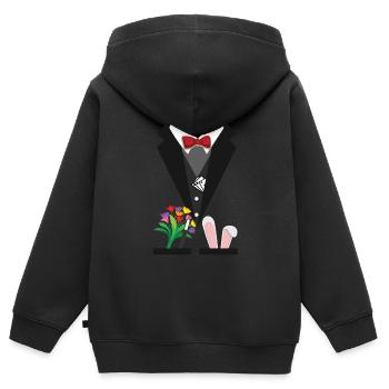 Drôle de costume de magicien pour Halloween - Sweat Premium à capuche zippé enfant bio - noir - Dos - AI Model Kid Male (0cm)