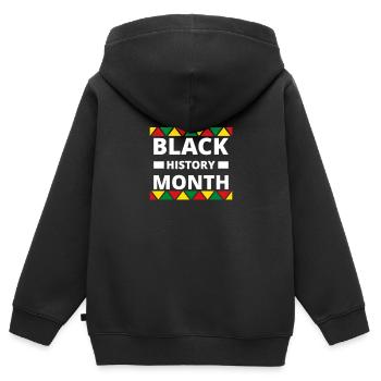 Black History - Kinder Premium Organic Zip Hoodie - Schwarz - Hinten - AI Model Kid Male (0cm)