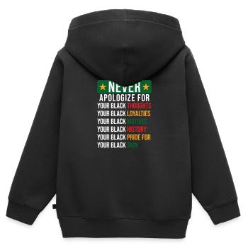 Black History - Kinder Premium Organic Zip Hoodie - Schwarz - Hinten - AI Model Kid Male (0cm)