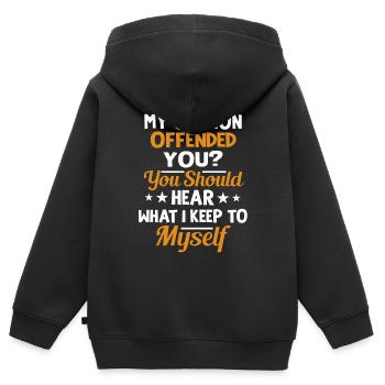 Mon opinion vous a insulté sarcastique - Sweat Premium à capuche zippé enfant bio - noir - Dos - AI Model Kid Male (0cm)