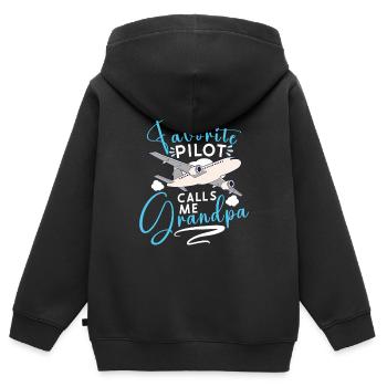 Pilot Aviation Airplane Airline Captain Aviator - Kinder Premium Organic Zip Hoodie - Schwarz - Hinten - AI Model Kid Male (0cm)