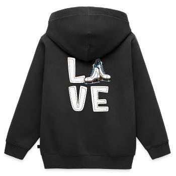 Eislaufen - Kinder Premium Organic Zip Hoodie - Schwarz - Hinten - AI Model Kid Male (0cm)
