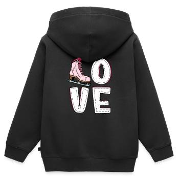 Eislaufen - Kinder Premium Organic Zip Hoodie - Schwarz - Hinten - AI Model Kid Male (0cm)