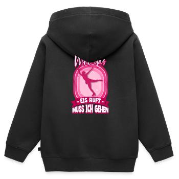 Eislaufen - Kinder Premium Organic Zip Hoodie - Schwarz - Hinten - AI Model Kid Male (0cm)