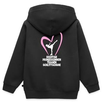 Eislaufen - Kinder Premium Organic Zip Hoodie - Schwarz - Hinten - AI Model Kid Male (0cm)