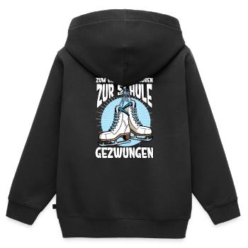 Eislaufen - Kinder Premium Organic Zip Hoodie - Schwarz - Hinten - AI Model Kid Male (0cm)