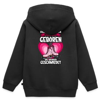 Eislaufen - Kinder Premium Organic Zip Hoodie - Schwarz - Hinten - AI Model Kid Male (0cm)